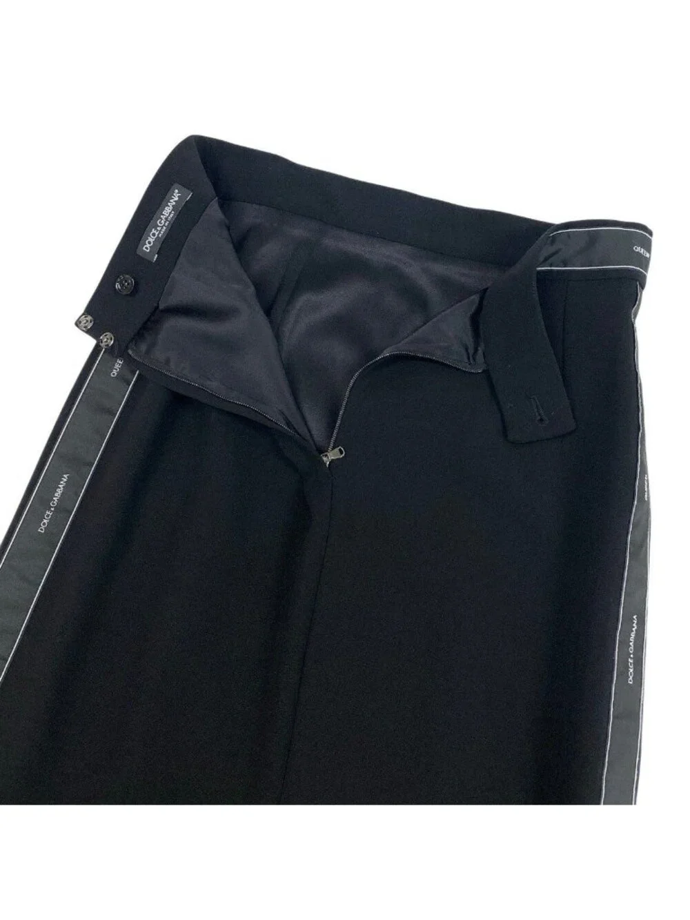 Dolce & Gabbana Long Skirt Side Line Black